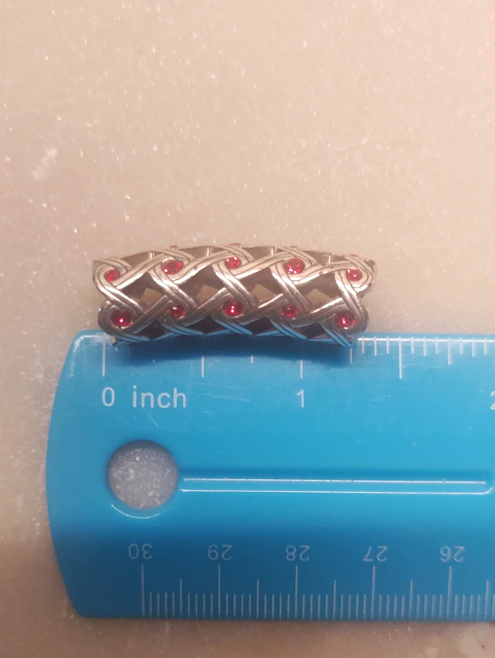 Brighton Interlace Swarovski Red Crystals And Silver Swirl Long Bead Charm